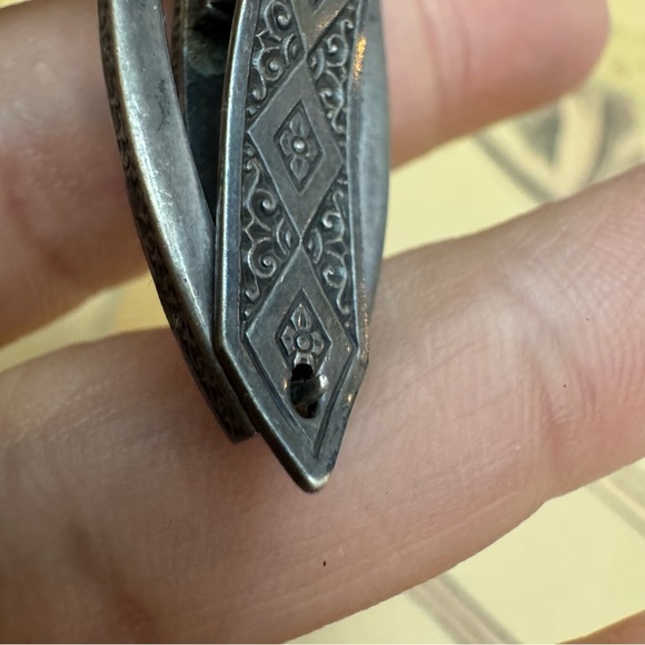 Art Deco Black Onyx Sterling Silver 935 Dress Clip Antique - Picture 9 of 13